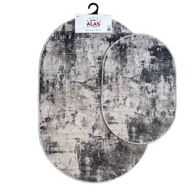 2 Li Banyo Paspası Kaymaz Klozet Takımı Oval C