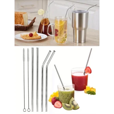 2 Li Paslanmaz Çelik Pipet Ve Temizleme Fırçası