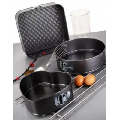 3 Lü Kelepçeli Teflon Kek Kalıbı