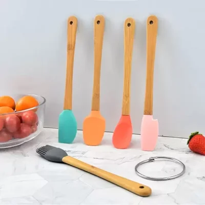5 Parça Mini Silikon Spatula Kaşık Fırça Seti