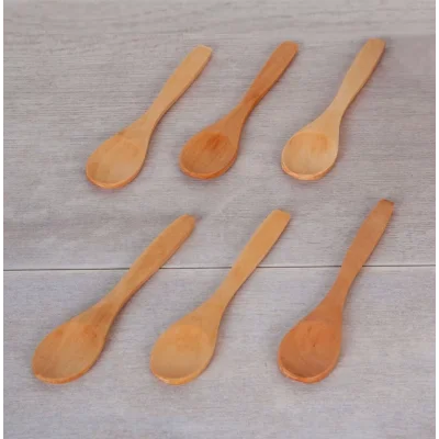 6 Adet Ahşap Reçel Servis Çay Kaşığı