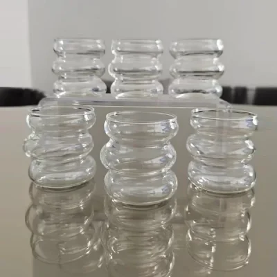 6 Lı Borosilikat Isıya Dayanıklı Kahve Yanı Halka Şekilli Bardak Sunum Bardağı