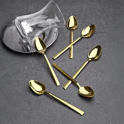 6 Lı Sude Klasik Çay Kaşığı Gold
