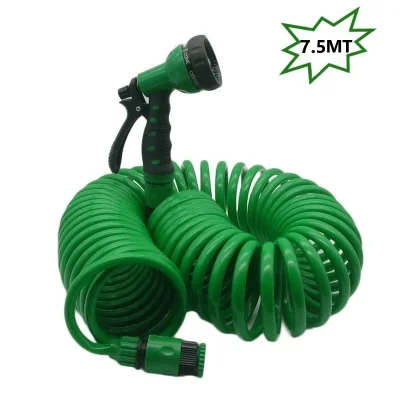 7.5 Metre Spiralli Tabancalı Bahçe Hortumu