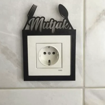 Ahşap Dekoratif Priz Kenarı Süsü Mutfak