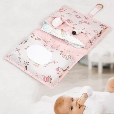 Alas Baby Katlanır Bebek Alt Bakım Çantası Pembe