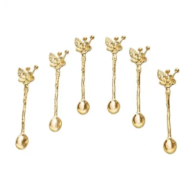 Altın Çiçek 6 Lı Çay Kaşığı Gold