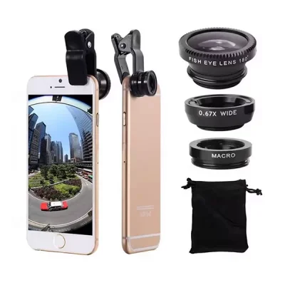 Balık Gözü Lens Fish Eye 3 Wide Geniş Açılı Makro Telefon Lensi