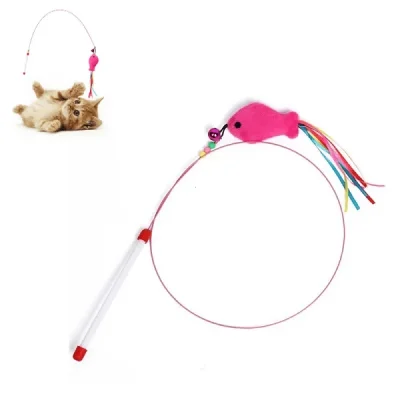 Balıklı Ve Zilli Kedi Oyun Oltası 90 Cm