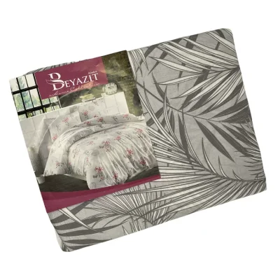 Çift Kişilik Battal Nevresim Gri Desenli