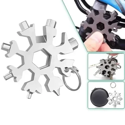 Çok Amaçlı Alyan Tornavida Kar Tanesi Anahtarlık