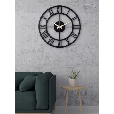 Dekoratif Lazer Kesim Roma Rakamlı Duvar Saati