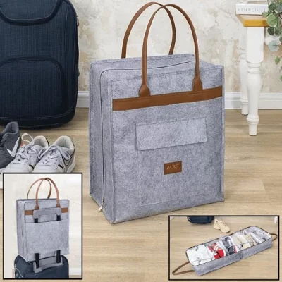 Derili Bavul İçi Ve Üstü Seyehat Çantası Gri