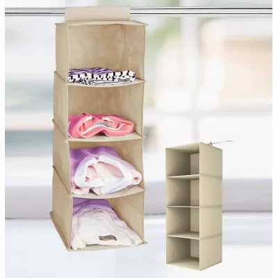 Dolap İçi Düzenleyici 4 Gözlü Sütlü Kahve