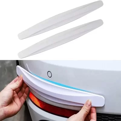 Esnek Araba Tampon Koruyucu Karbon Desenli Beyaz