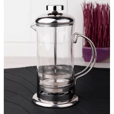 French Press Cam Üzeri Çelik Kaplama Lüx 350 Ml