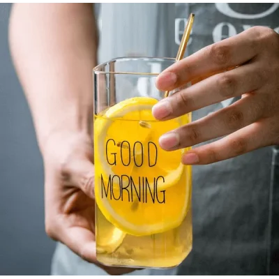 Good Morning Borosilikat Kare Cam Bardak 380 Ml