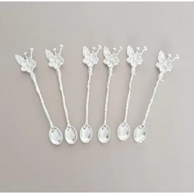 Gümüş Çiçek 6 Lı Çay Kaşığı Gümüş