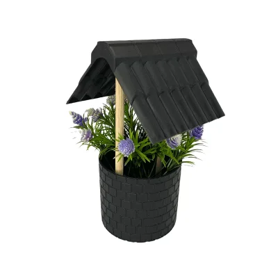 Kuyu Model Saksıda Çiçek Siyah