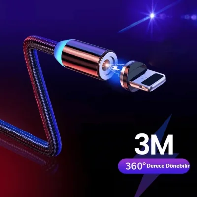 Mıknatıslı İphone Manyetik Usb Data Şarj Kablo