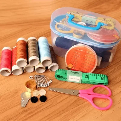 Mini Dikiş Kutusu İğne İplik Kanca Düğme Mezura
