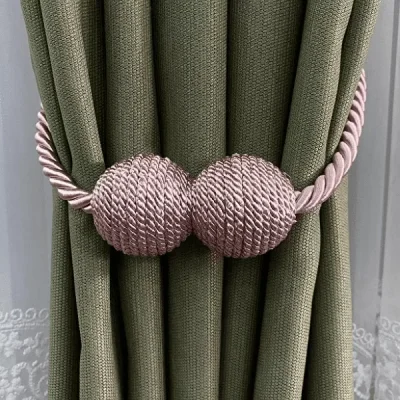 Örgülü Mıknatıslı Perde Mandalı Tokası Pembe