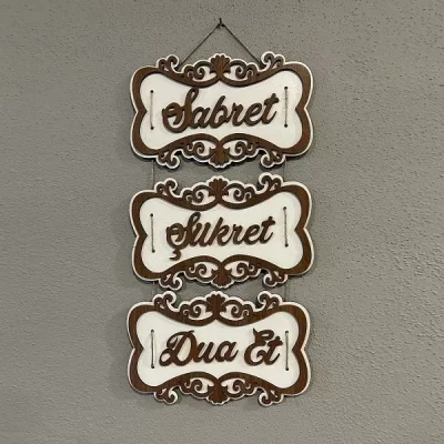 Sabret Şükret Dua Et Dekoratif Askılı Tablo