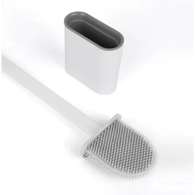 Silikon Tuvalet Klozet Fırçası Ve Askısı Beyaz