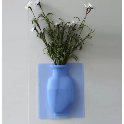 Silikon Vazo Dekoratif Yapışkanlı Mavi