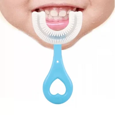 U Şeklinde Pratik Çocuk Diş Fırçası 2-6 Yaş Mavi