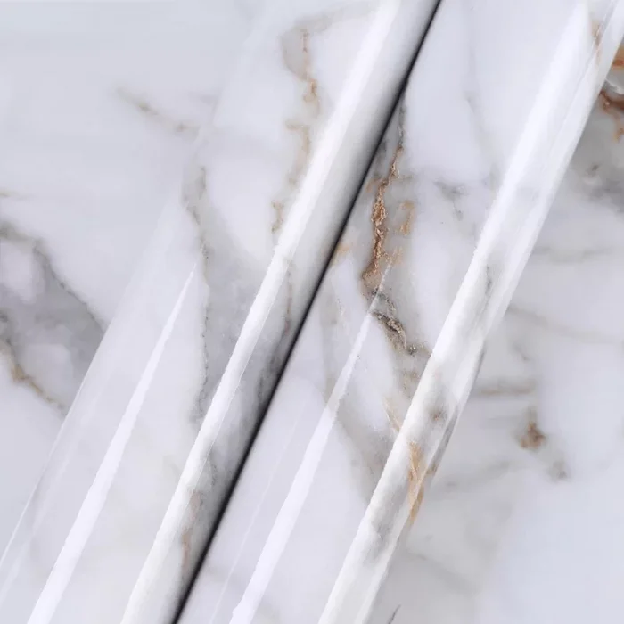 10 Mt Mermer Desenli Yapışkanlı Folyo Beyaz