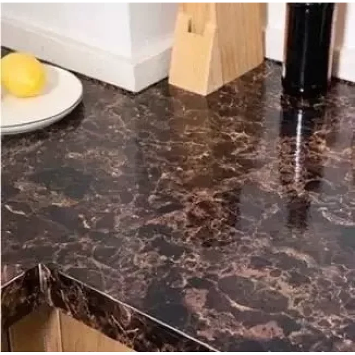 10 Mt Mermer Desenli Yapışkanlı Folyo Kahve