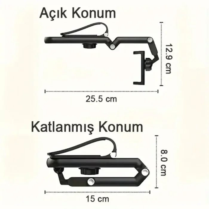 1080 Derece Hareket Kabiliyetli Çok Fonksiyonlu Telefon Tutucu