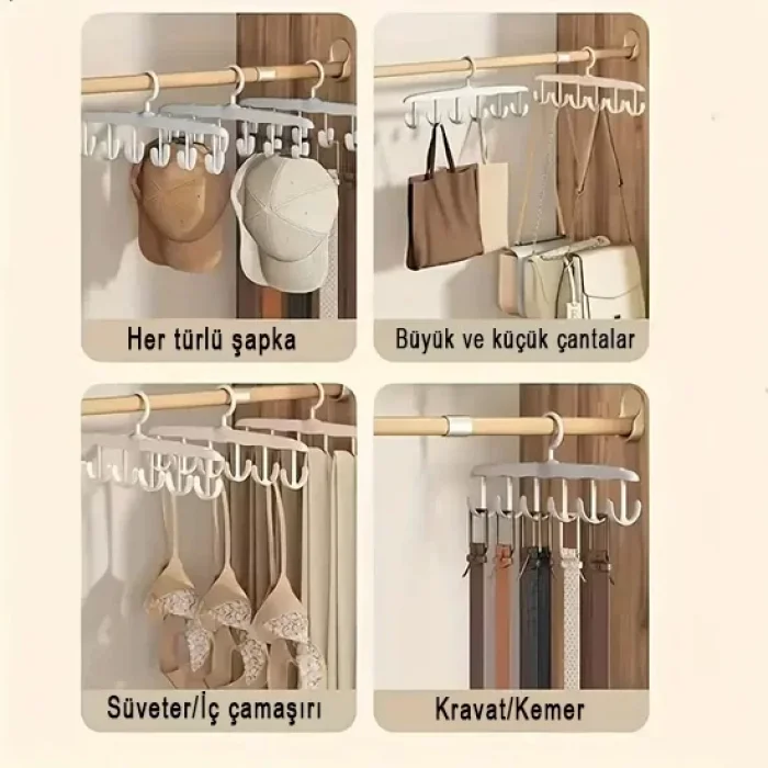 12 Kancalı Fonksiyonel Çok Amaçlı Askı