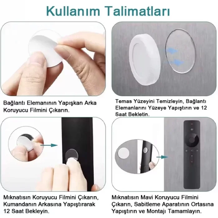 2 Adet Mıknatıslı Çok Amaçlı Kumanda Telefon Tutucu