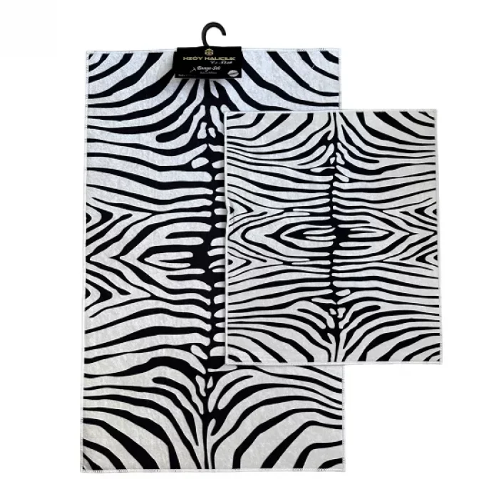 2 Li Banyo Paspası Kaymaz Klozet Takımı Kare C