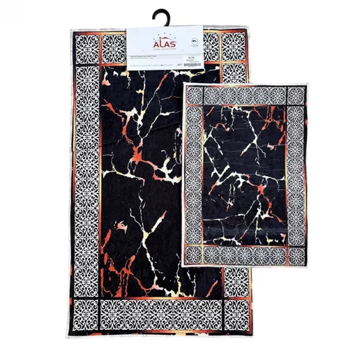 2 Li Banyo Paspası Kaymaz Klozet Takımı Kare D