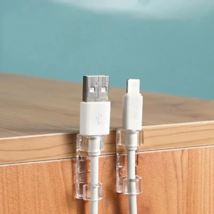 20 Li Yapışkanlı Kablo Sabitleyici Şeffaf Klips