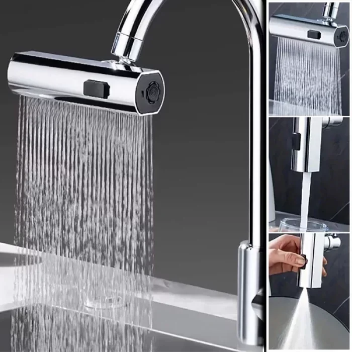 3 Fonksiyonlu Çok Amaçlı Esnek Şelale Musluk Başlığı