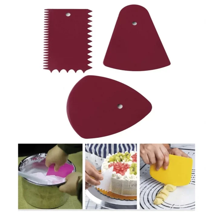 3 Lü Hamur Kesici Hamur Kazıyıcı Dekoratör Set