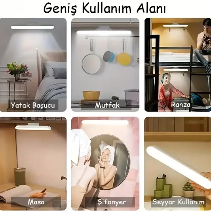 3 Modlu Ton Ayarlı Şarjlı Kitap Okuma Lambası Gün Işığı Dokunmatik Led Işık