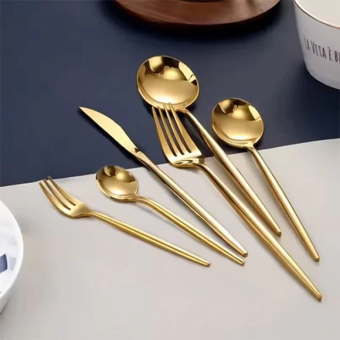 36 Parça Parlak Gold Çatal Kaşık Bıçak Seti
