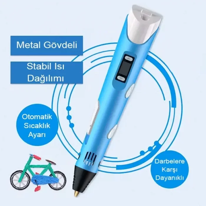 3d Pen Üç Boyutlu Yazıcı Kalem Printer 3 Renk Filament