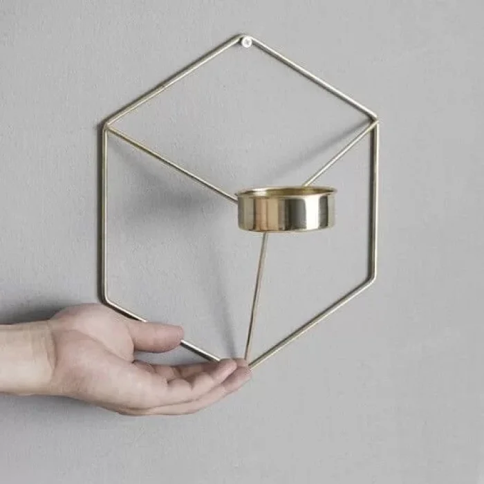 3d Piramit Duvar Mumluğu Şamdan Mumluk Gold