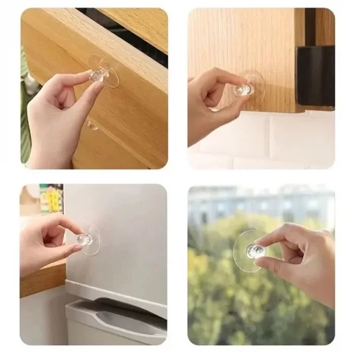 4 Adet Çok Amaçlı Yapışkan Kristal Tutacak Kulp