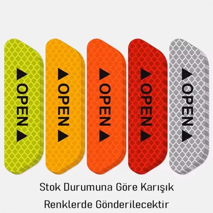 4 Adet Reflektif Araç Kapı Stickerı Reflektör Araba Kapı Bandı