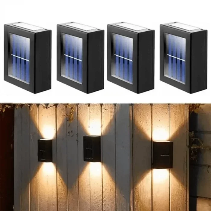 4lü Solar Güneş Enerjili Çift Taraf Duvar Lambası