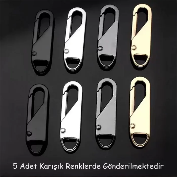 5 Adet Kolay Takılan Fermuar Sürgüsü Başlığı Yedeği Valiz Çanta Kıyafet