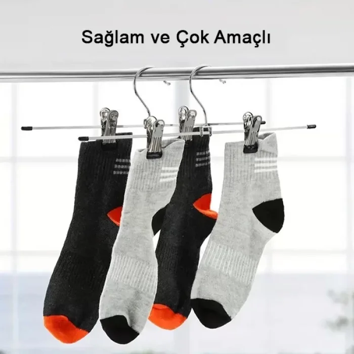 5 Adet Mandallı Pantolon Etek Askısı 40 Cm Metal