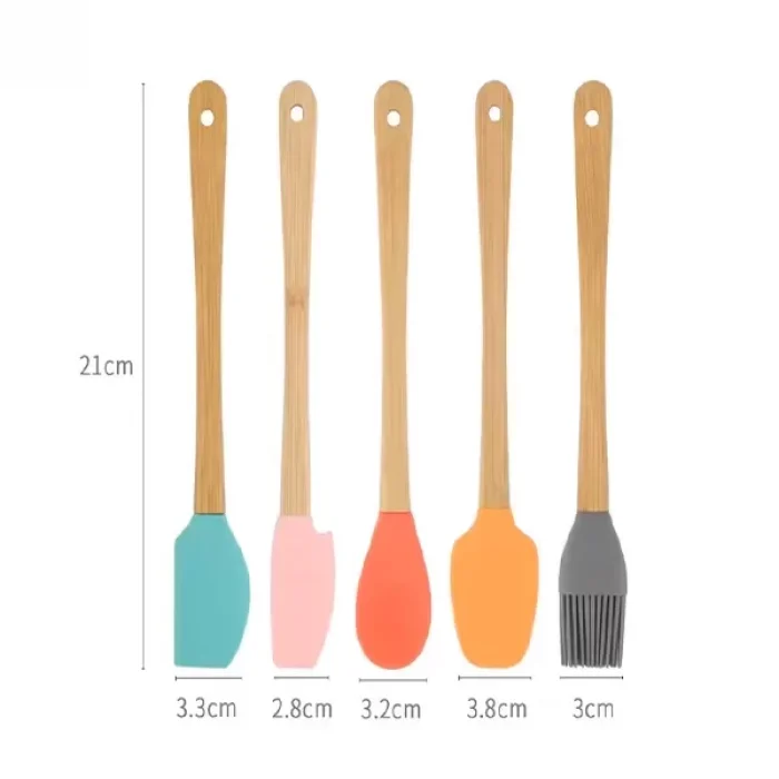 5 Parça Mini Silikon Spatula Kaşık Fırça Seti